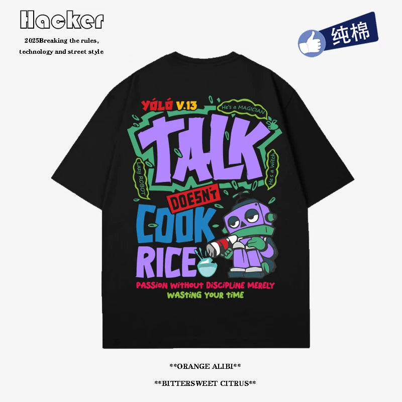 Vintage Cartoon Cotton T-Shirt – Retro Streetwear Tee