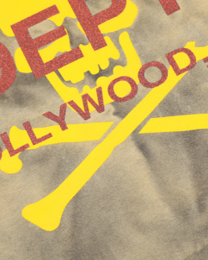 Vintage Washed Skull Graphic Pocket T-Shirt