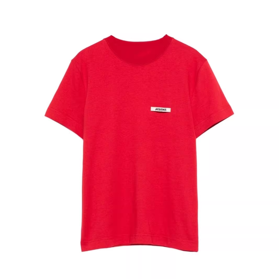 Jacquemus Summer Casual Round Neck Unisex T-Shirt