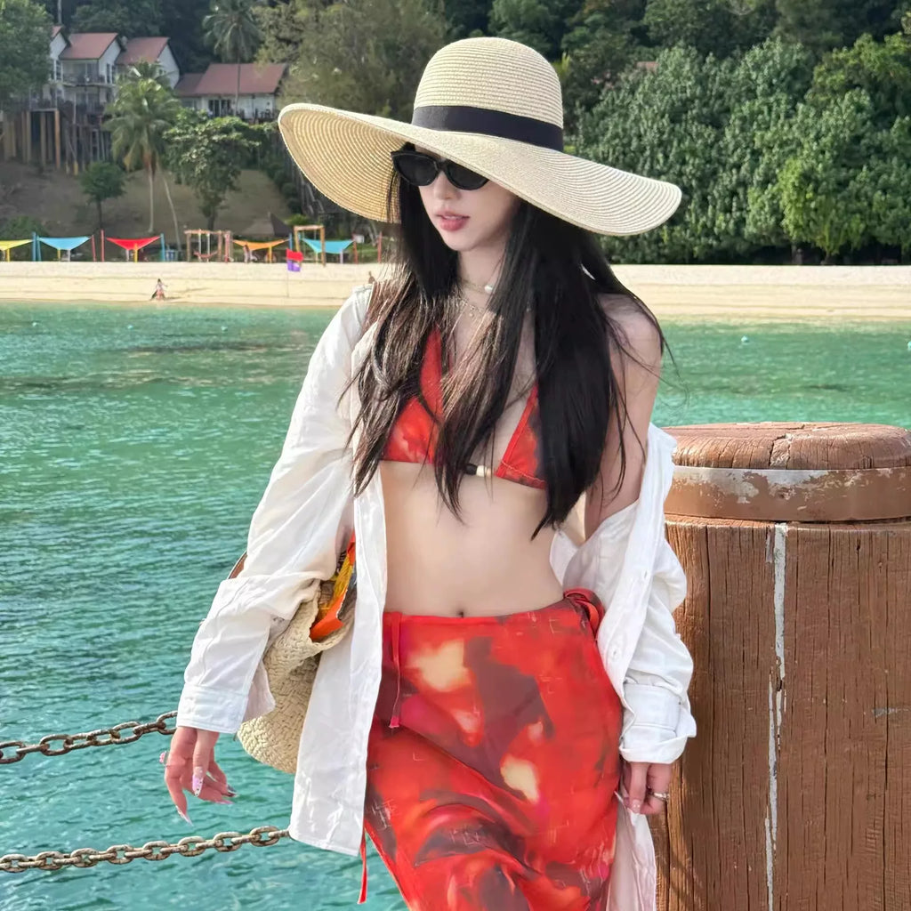 Straw hat women's seaside summer foldable 2026 new French style sun shading and sun protection beach hat with large brim vacation style sun hat