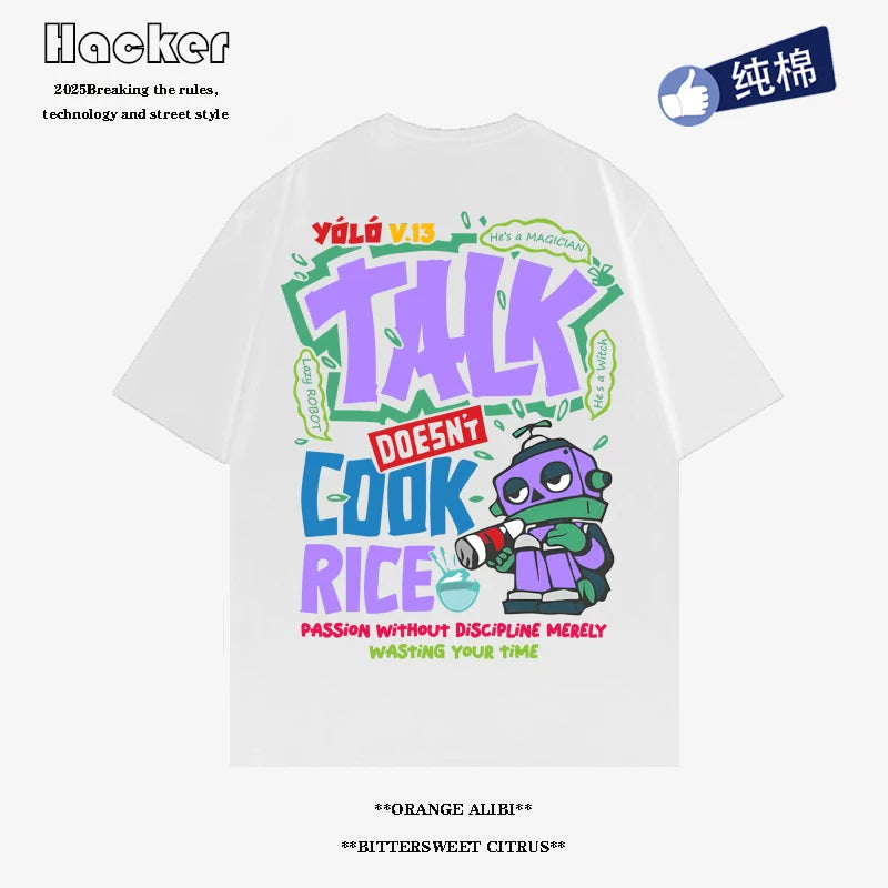 Vintage Cartoon Cotton T-Shirt – Retro Streetwear Tee