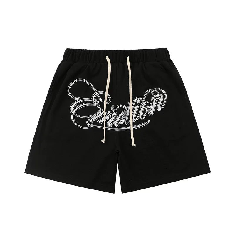 High version Mixed EMOTION ME American retro waffle mesh hot drilled hole shorts for both men and women