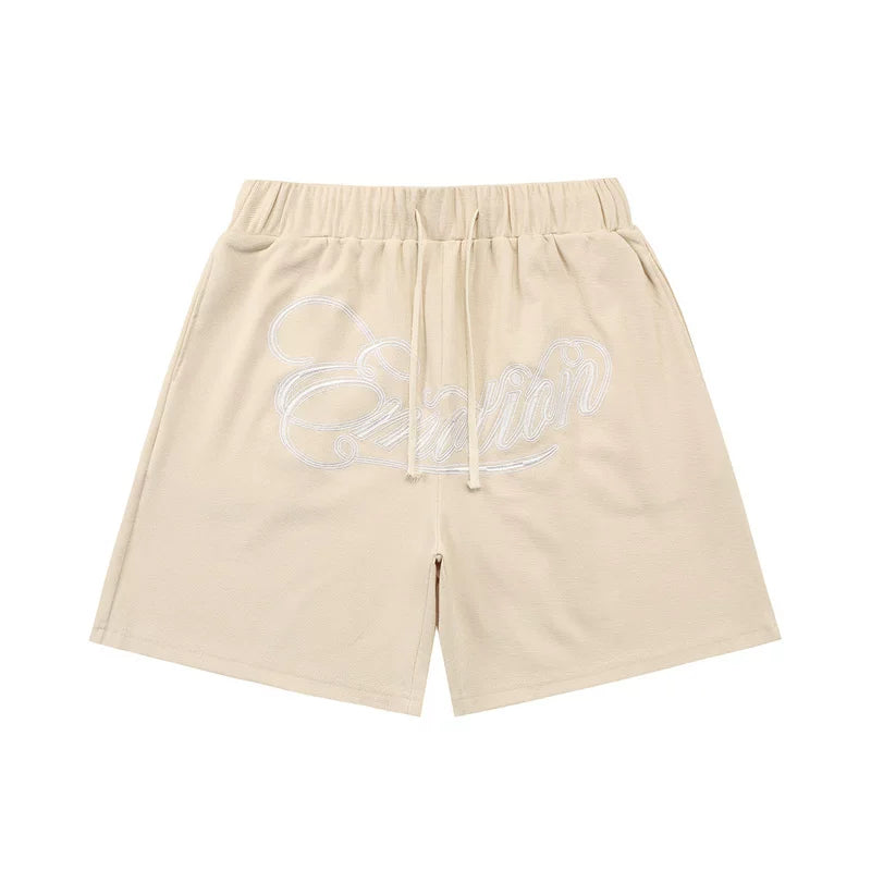 High version Mixed EMOTION ME American retro waffle mesh hot drilled hole shorts for both men and women