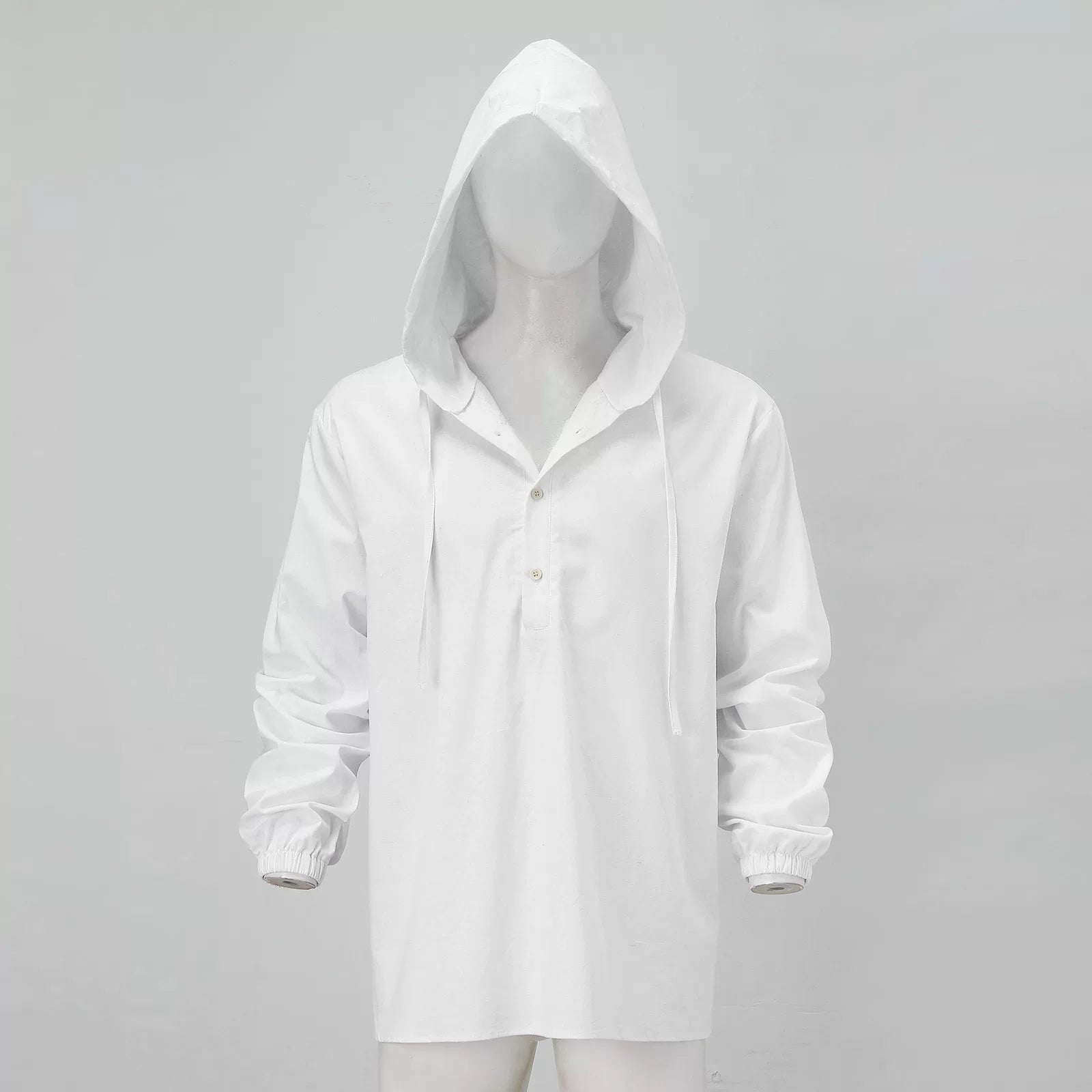 Men Shirts Hooded Solid Color Autumn Long Sleeve Tops Casual