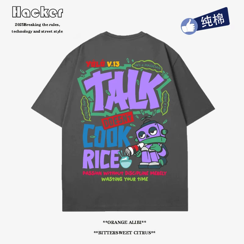 Vintage Cartoon Cotton T-Shirt – Retro Streetwear Tee