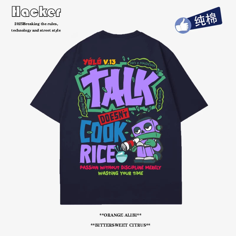 Vintage Cartoon Cotton T-Shirt – Retro Streetwear Tee