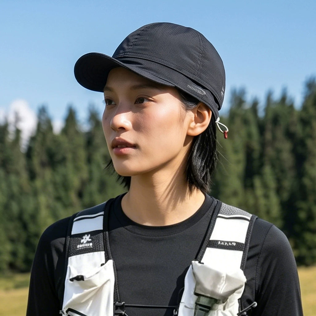 Outdoor thin quick drying breathable short brimmed hat for hiking, mountain climbing, sun protection, sun shading hat for men and women, summer travel duckbill hat