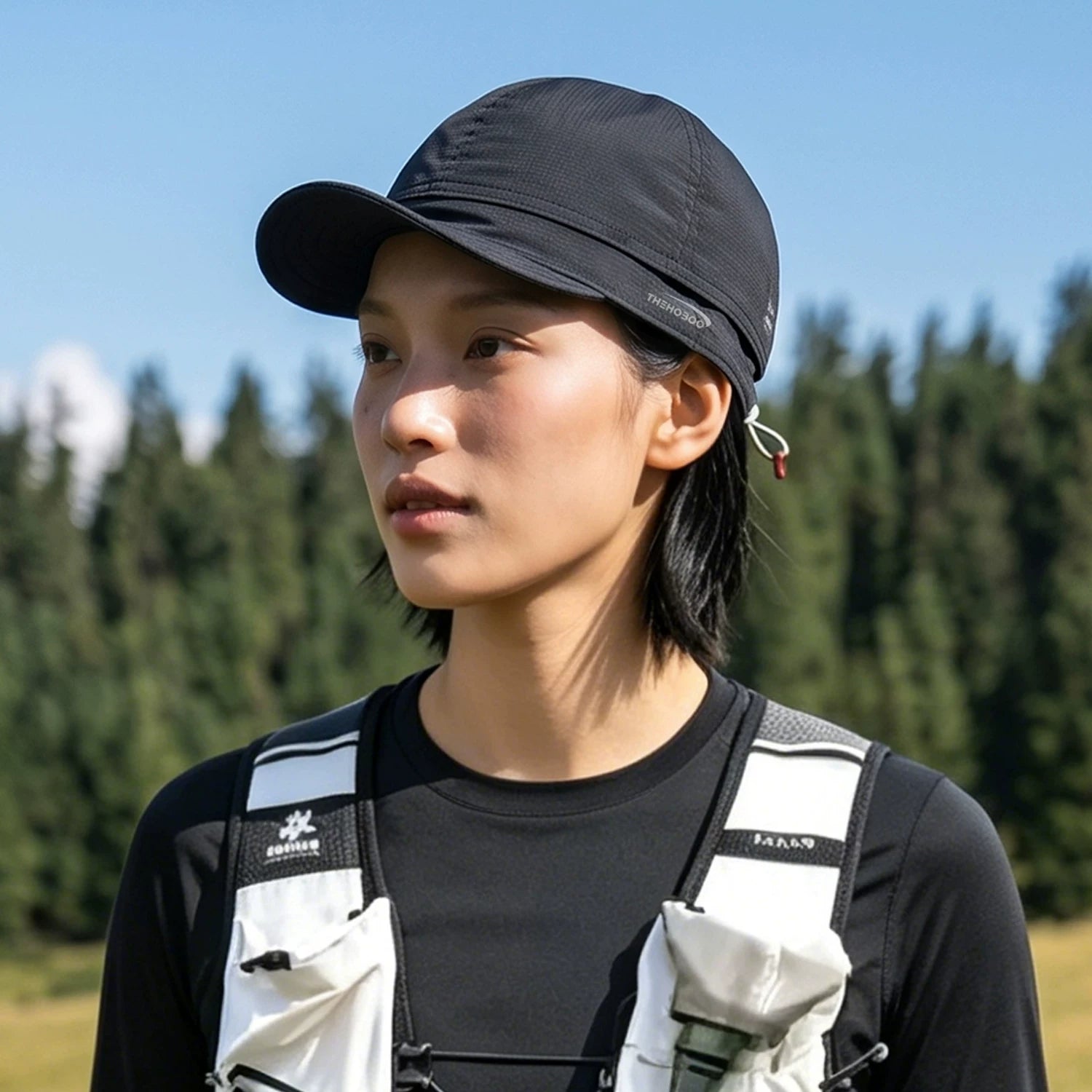 Outdoor thin quick drying breathable short brimmed hat for hiking, mountain climbing, sun protection, sun shading hat for men and women, summer travel duckbill hat