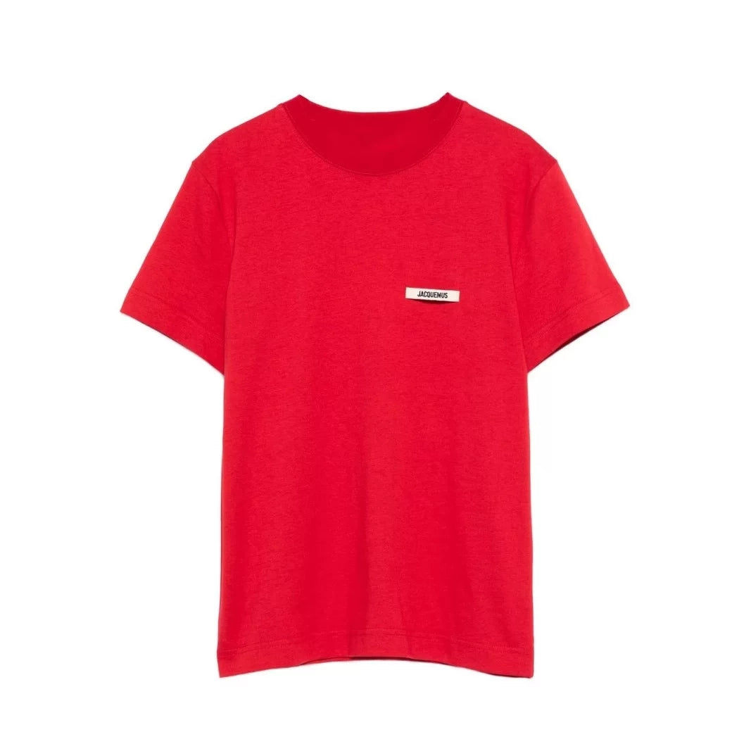 Jacquemus Summer Casual Round Neck Unisex T-Shirt