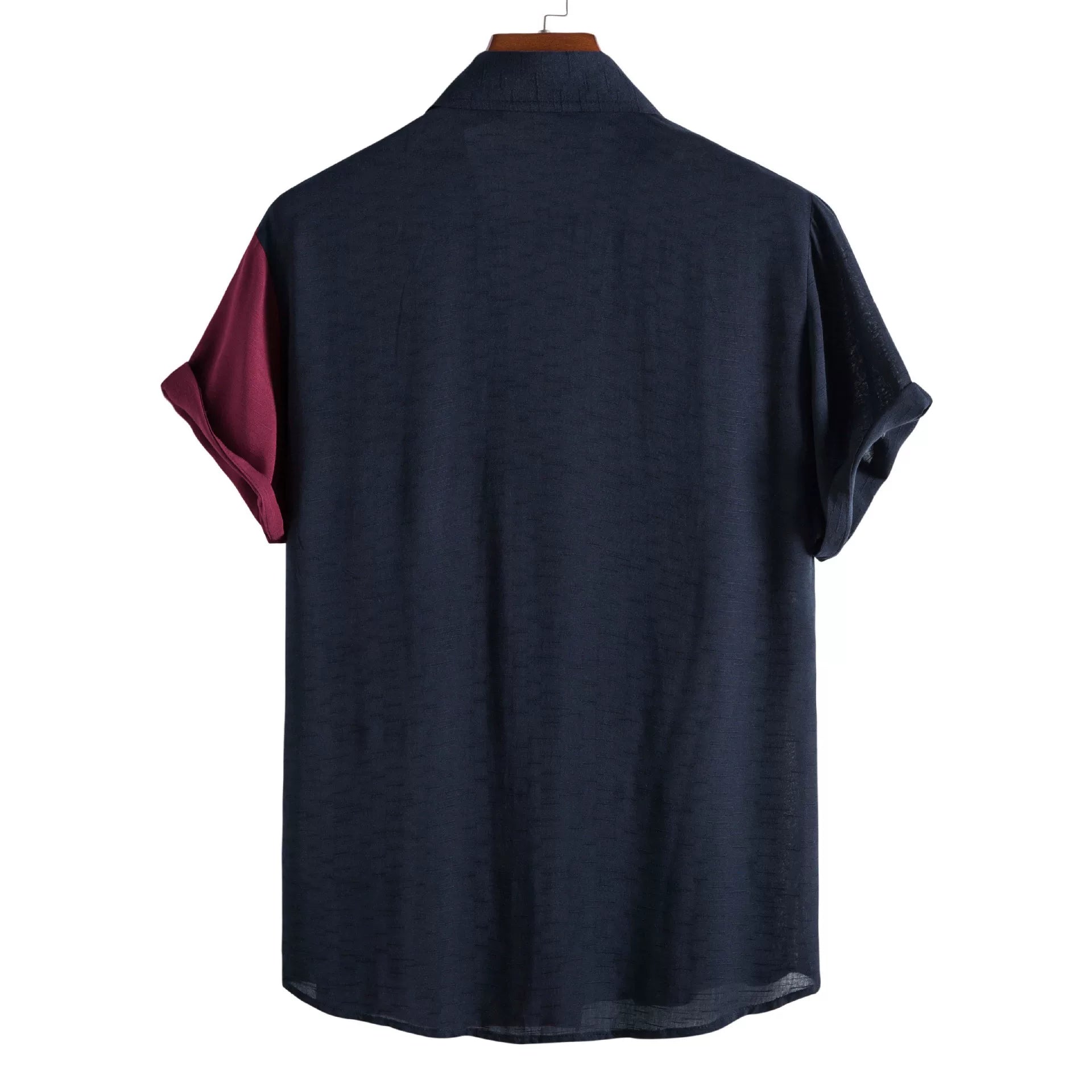 Men's fashion casual splicing short sleeve shirt for men