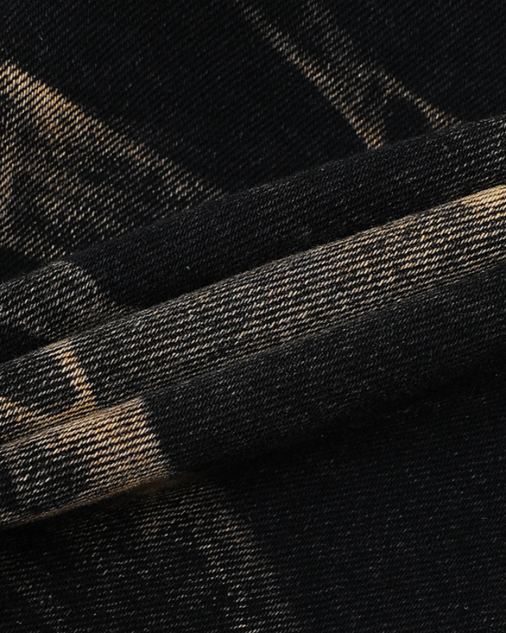 Vintage Washed Panel Stitch Denim Shorts