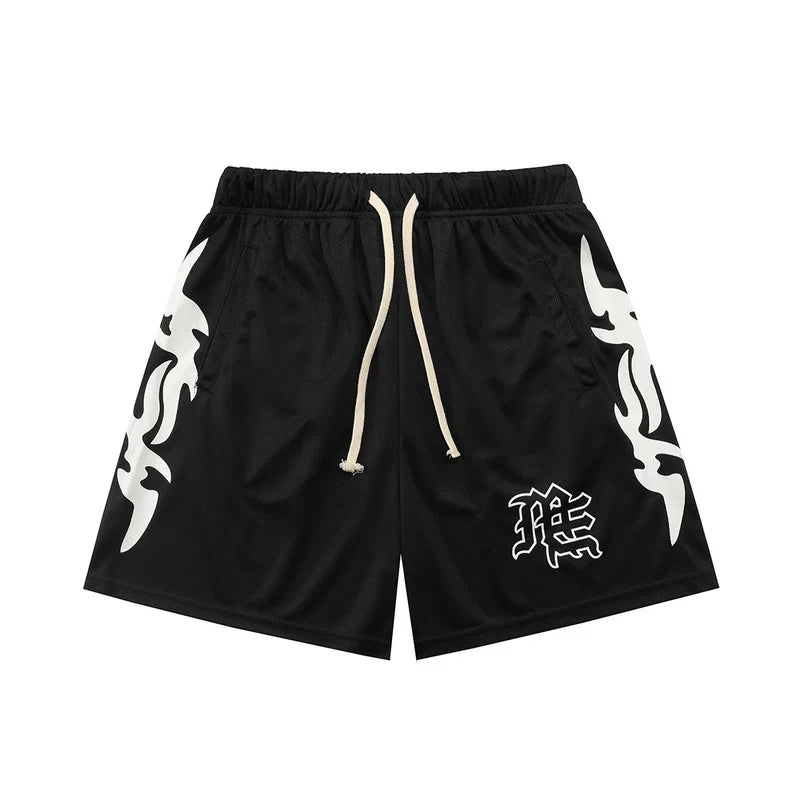 High version Mixed EMOTION ME American retro waffle mesh hot drilled hole shorts for both men and women