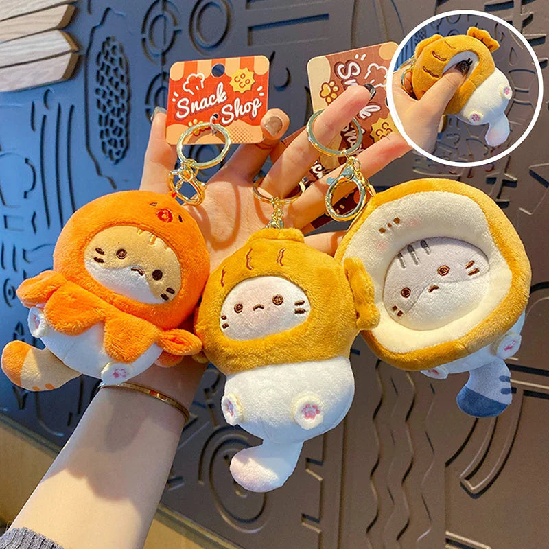 Cute Cat Plush Keychains 10cm - 4 Styles