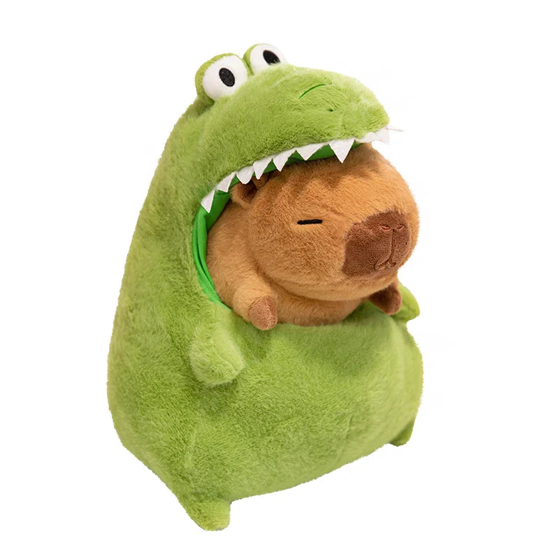 Cute Capybara With Green Dinosaur Plush Toys 30/40cm
