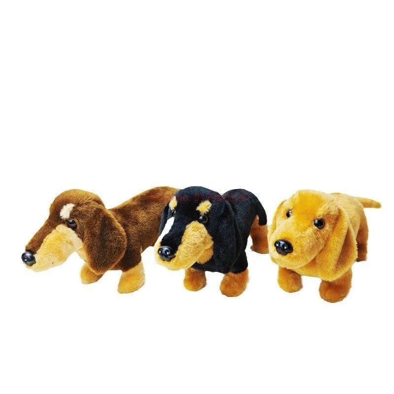 Cute Dog (Dachshund) Plush Toys 25/34cm - Black/Dark Brown/Light Brown