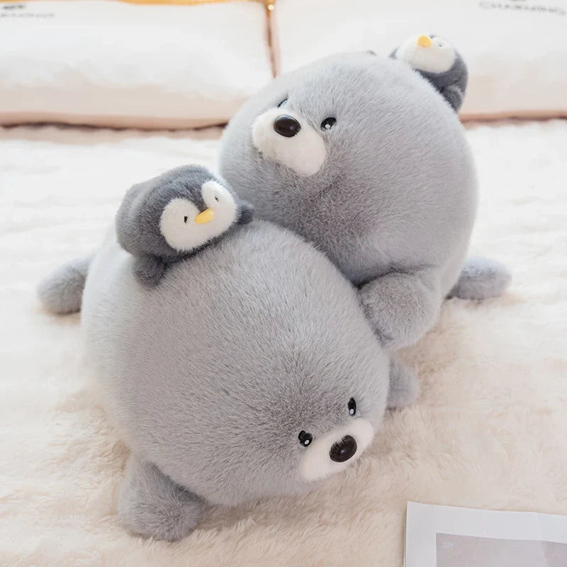 Cute Grey Seal With Penguin Plush Toys 50cm