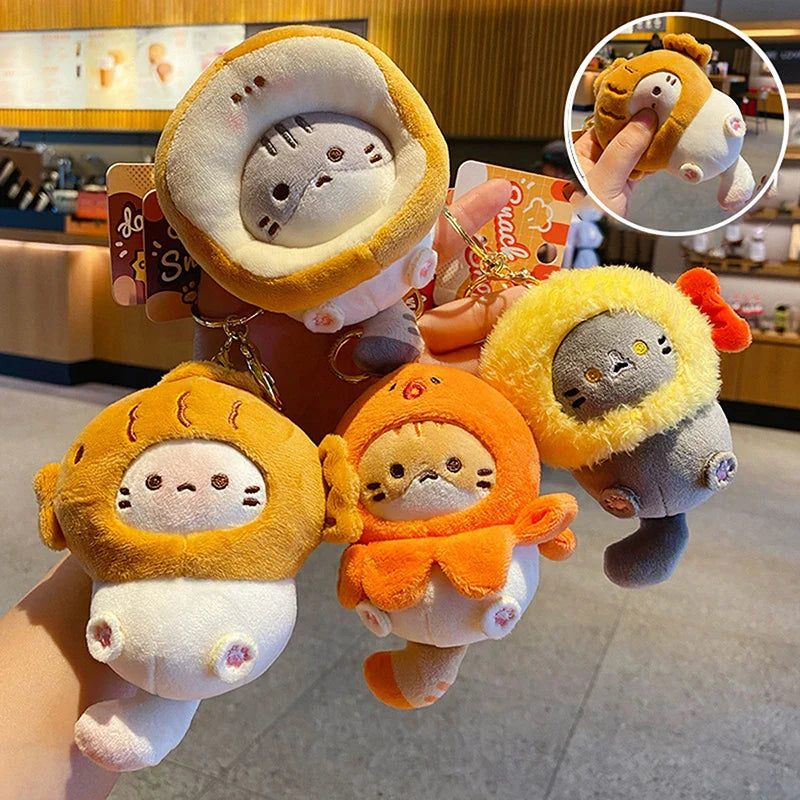 Cute Cat Plush Keychains 10cm - 4 Styles