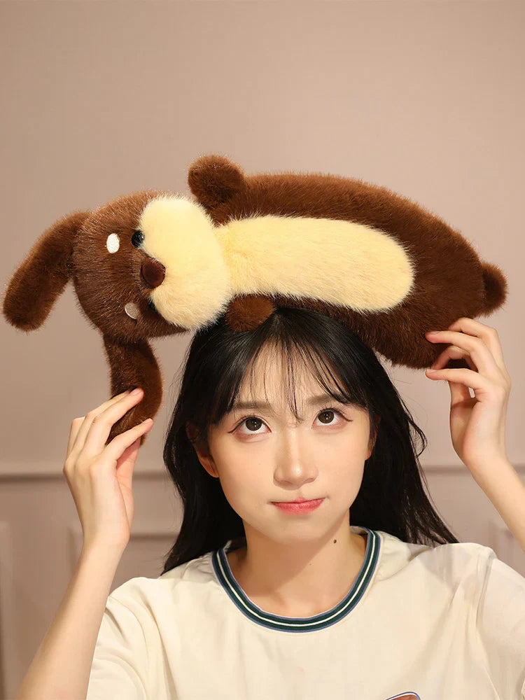 Cute Dog(Dachshund) Plush Pillows Toys 35cm - Black/Brown