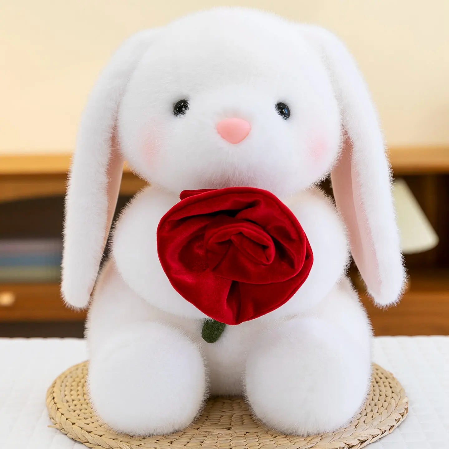 Cute Rabbit With Rose/Apple/Milk/Present Plush Toys 25/35cm - 5 Styles