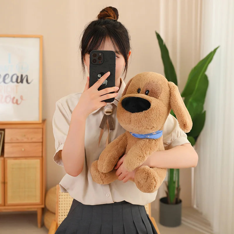 Cute/Kawaii Big Nose Dog Plush Toys 25cm - Khaki/White