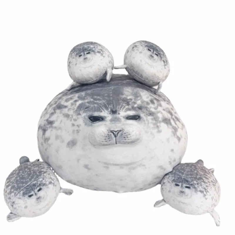 Chubby Seal Plush Pillow Toys  - 2 Styles(Just Pillow Or Pillow with 4 children Plushies)