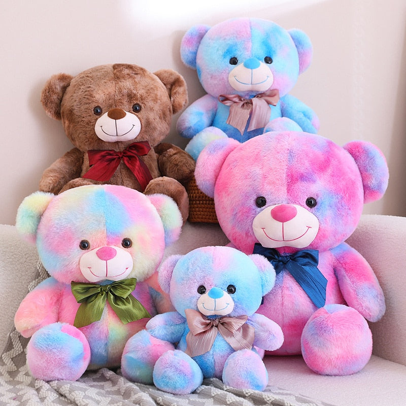 Teddy Bear(With Lovely Bow) Plush Toys - Brown/Colourful 25cm