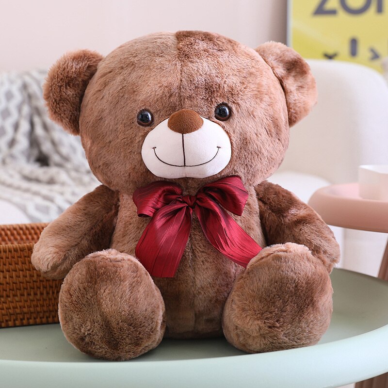 Teddy Bear(With Lovely Bow) Plush Toys - Brown/Colourful 25cm