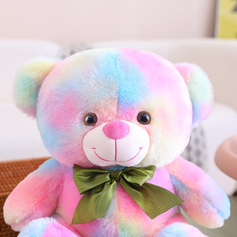 Teddy Bear(With Lovely Bow) Plush Toys - Brown/Colourful 25cm