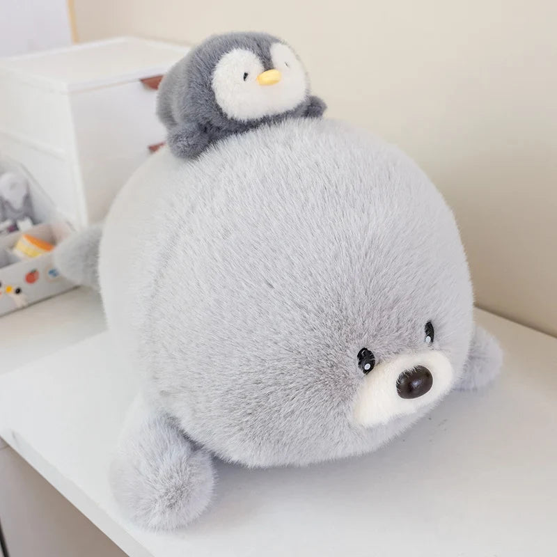 Cute Grey Seal With Penguin Plush Toys 50cm