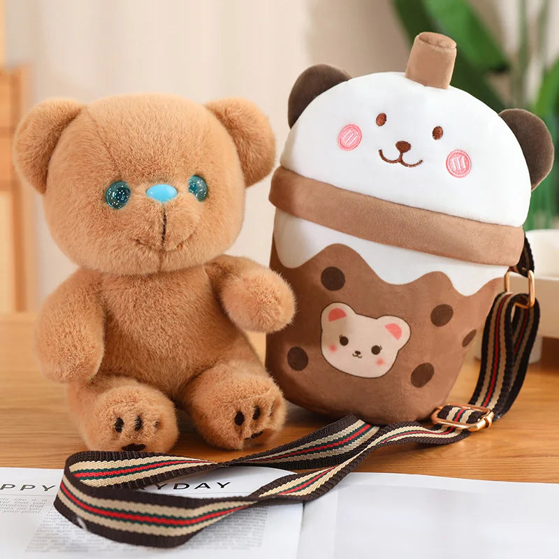 Cute Bear/Dog/Rabbit In A Bubble Tea Bag Plush Toys