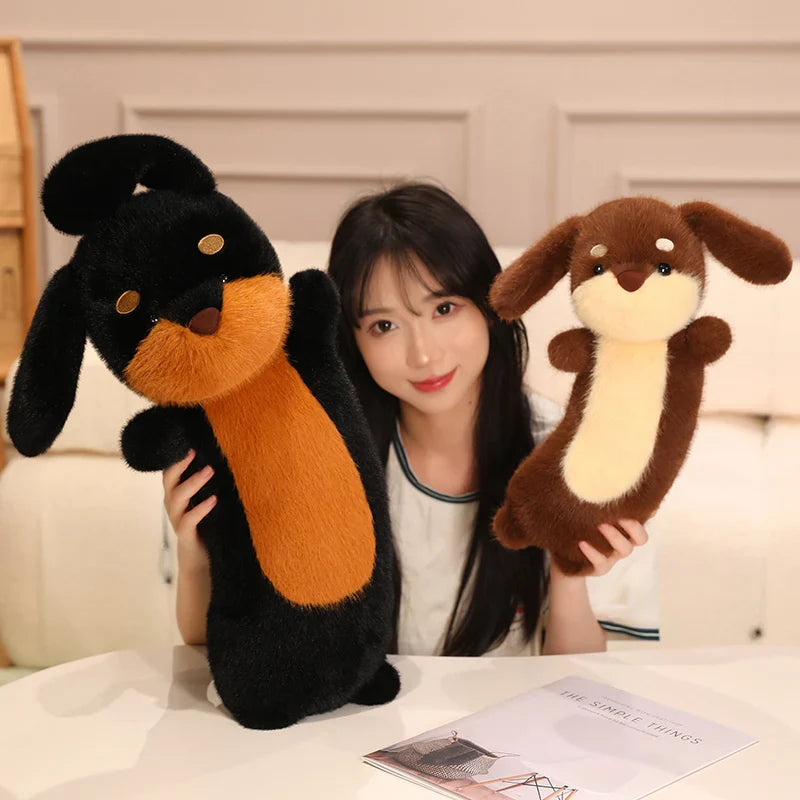 Cute Dog(Dachshund) Plush Pillows Toys 35cm - Black/Brown