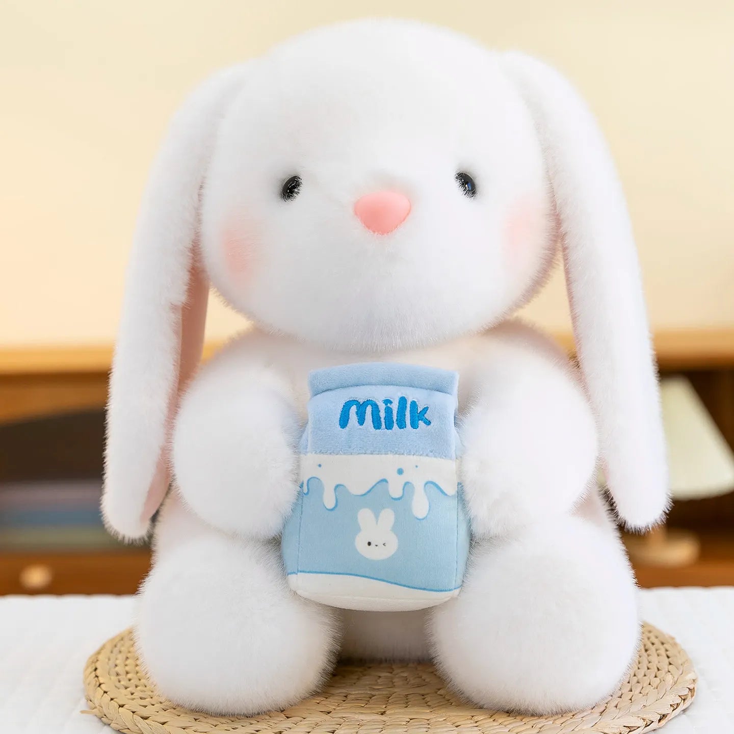 Cute Rabbit With Rose/Apple/Milk/Present Plush Toys 25/35cm - 5 Styles