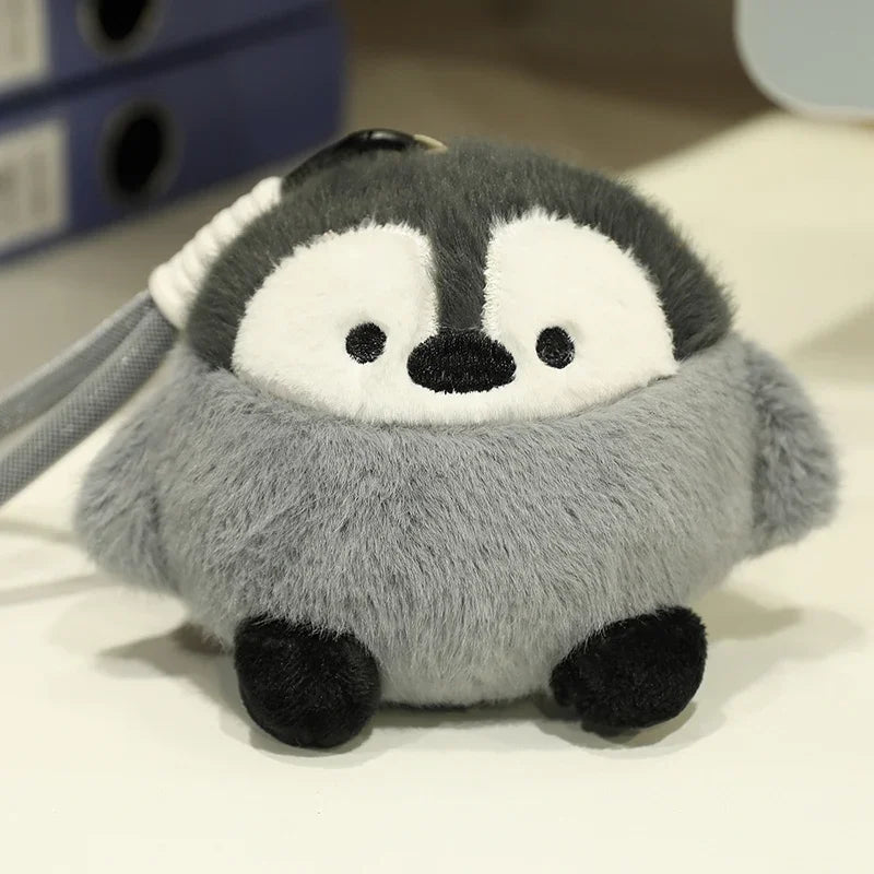 Cute Ball Shaped Animal Plush Keychain - Cat/Rabbit/Seal/Penguin/Cow/Elephant/Bee/Bird/Hamster