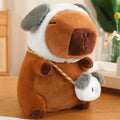 Capybara With Animal (Frog/Rabbit/Dinosaur/Dog) Hat and Bag Plush Toys 25/35/50cm