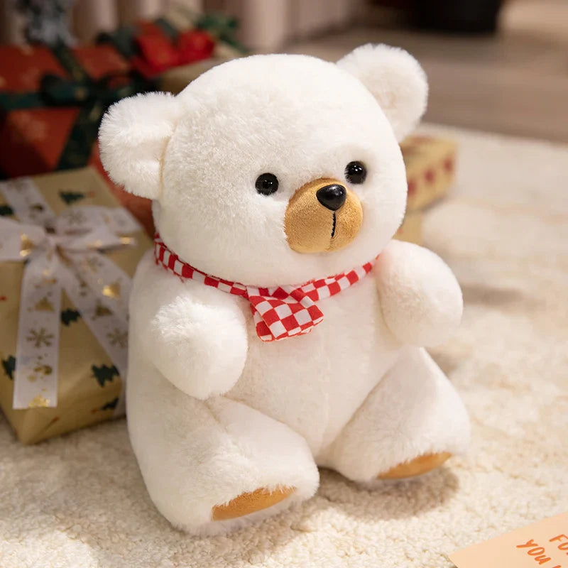 Cute Teddy Bear With Scarf Plush Toys 25/35/45cm - Brown/White