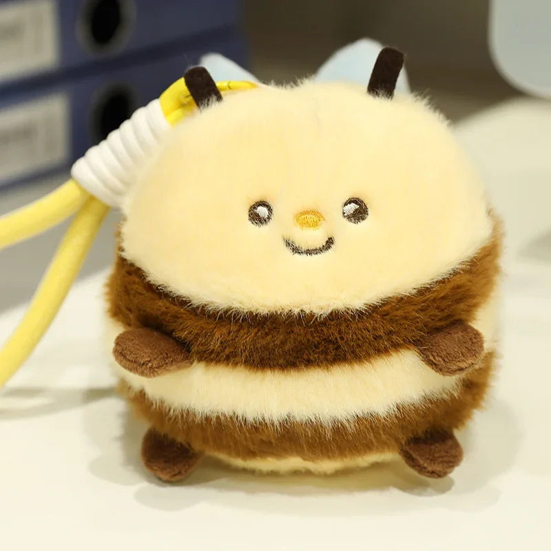 Cute Ball Shaped Animal Plush Keychain - Cat/Rabbit/Seal/Penguin/Cow/Elephant/Bee/Bird/Hamster