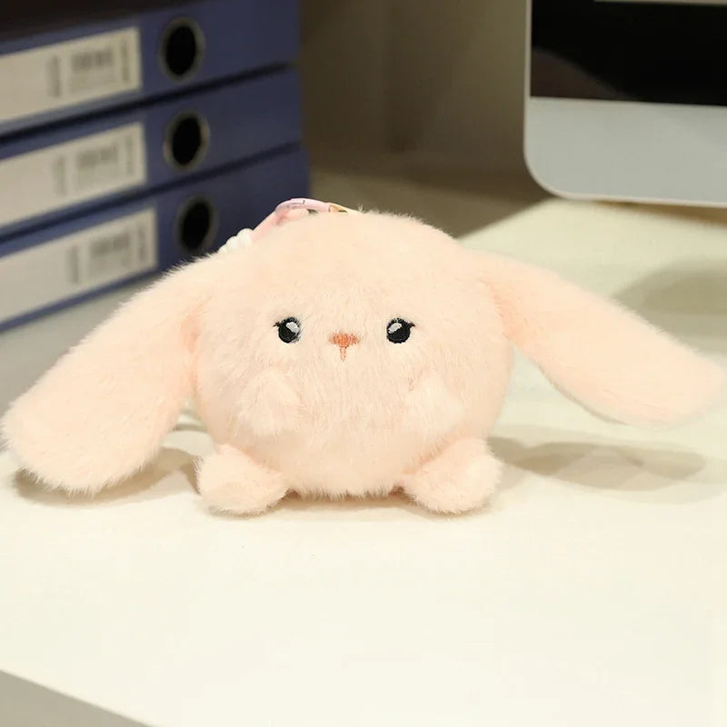 Cute Ball Shaped Animal Plush Keychain - Cat/Rabbit/Seal/Penguin/Cow/Elephant/Bee/Bird/Hamster
