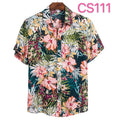 Men's Tropical Floral Hawaiian Shirt – Hibiscus Print Short Sleeve Beach Button-Up