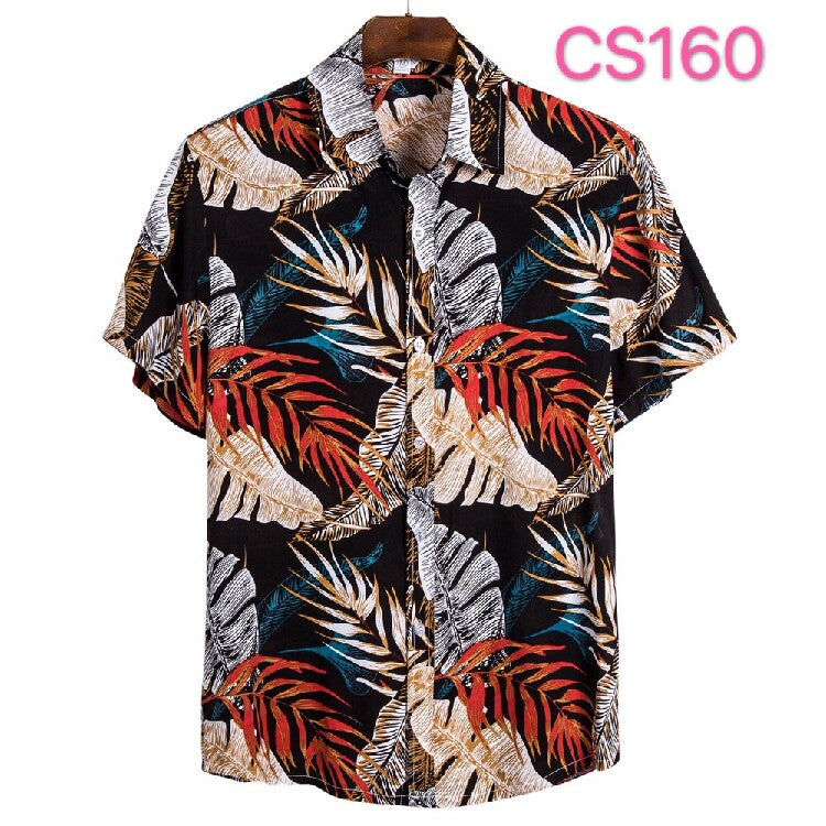 Men's Hawaiian Shirt Collection – Tropical Floral, Palm Leaf & Vintage Print Short Sleeve Beach Button-Up