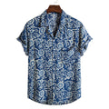 Men's Vintage Paisley Hawaiian Shirt – Casual Short Sleeve Button-Up Summer Beach Shirt