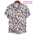 Men's Tropical Leaf Hawaiian Shirt – All-Over Palm Print Short Sleeve Summer Button-Up