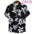Men's Tropical Lily Print Hawaiian Shirt – Short Sleeve Floral Beach Button-Up
