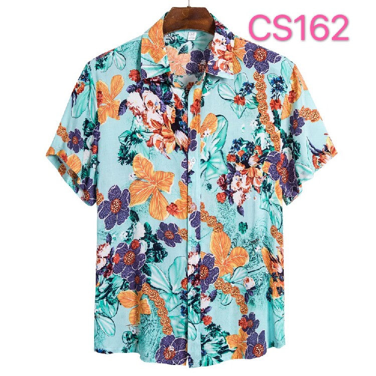 Men's Hawaiian Shirt Collection – Tropical Floral, Palm Leaf & Vintage Print Short Sleeve Beach Button-Up