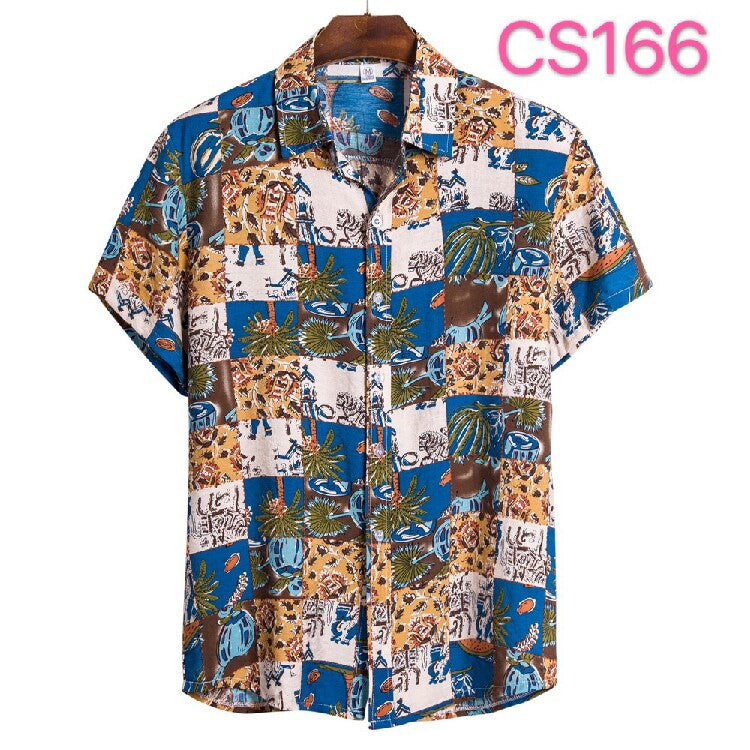 Men's Hawaiian Shirt Collection – Tropical Floral, Palm Leaf & Vintage Print Short Sleeve Beach Button-Up