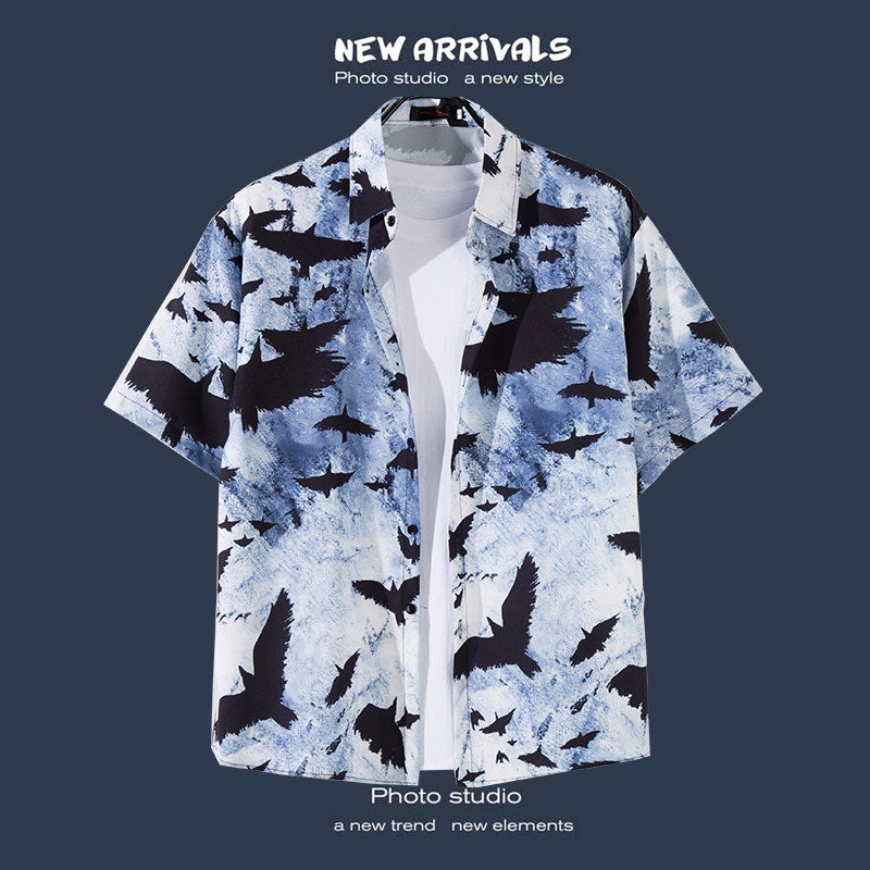 Men's Vintage Floral Aloha Shirt – Lightweight Tropical Vacation Button-Up