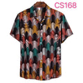 Men's Geometric Print Hawaiian Shirt – Vintage Boho Short Sleeve Summer Button-Up Collection