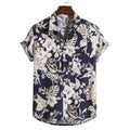 Men's Tropical Floral Hawaiian Shirt – Casual Short Sleeve Button-Up Beach Shirt