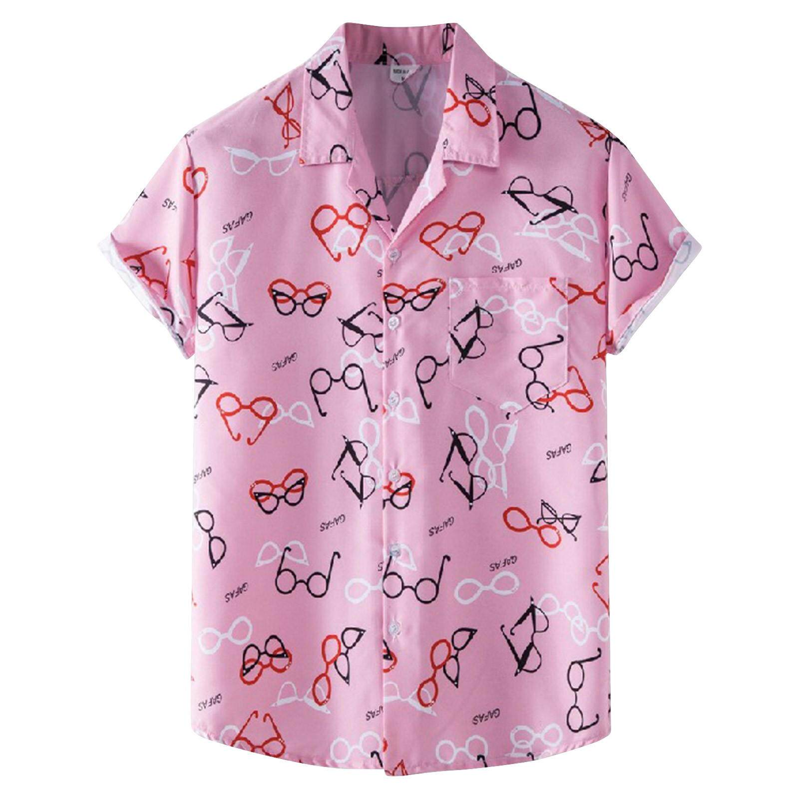 Men's Sunset Tropics Camp Shirt – Relaxed Fit Coconut Print Summer Button-Up