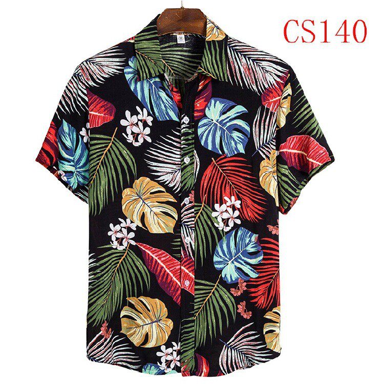 Men's Hawaiian Shirt Collection – Tropical Palm, Floral & Abstract Print Short Sleeve Summer Button-Up