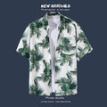 Men's Tropical Leaf Print Shirt – Summer Casual Vacation Button-Up